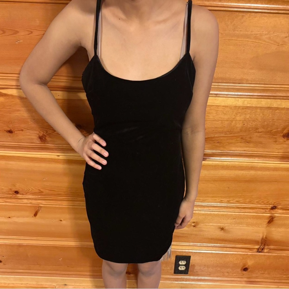 Elegant Black Spaghetti Strap Dress